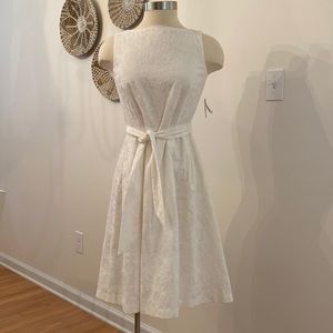 Anne Kline White Embroidered Dress NWT